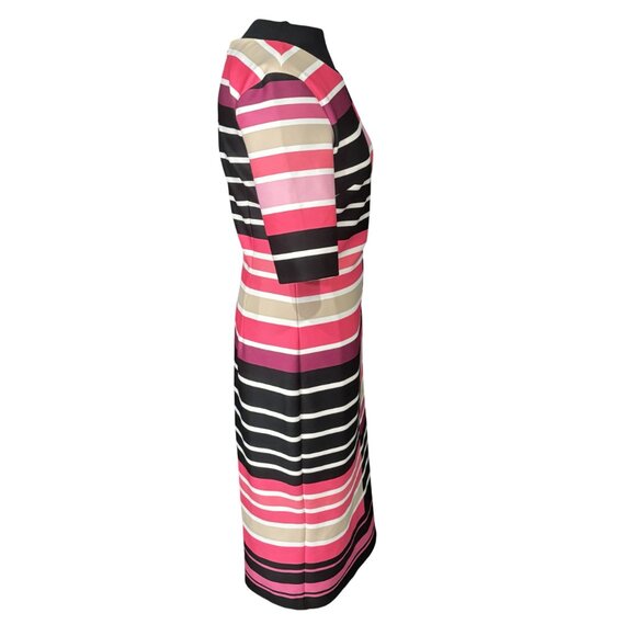 Eliza J Womens Striped Colorblock Knee-Length Dress 10 Pink/Black - Picture 2 of 8